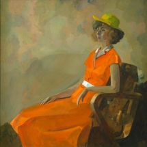 Mergina oranžine suknele. I. Borovskis. 1980 m.
