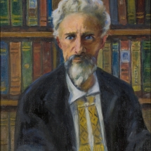 ZKM-10706; D-203; M. Šileikis Filosofo Vydūno portretas. Išm. 61,0×46,0 cm